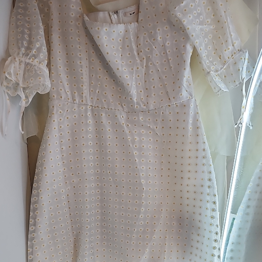 Miami White and Gold Polka Dot Dress